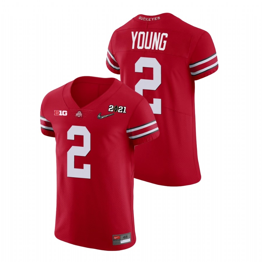 Ohio State Buckeyes Men's NCAA Chase Young #2 Scarlet Champions 2021 National Playoff College Football Jersey ZKS0649HQ